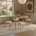 Farmhouse Dining Set for 4 with Wooden Table and Chairs