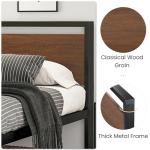 14-Inch King Size Metal Bed Frame with Wood Headboard