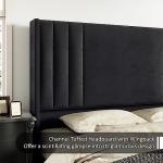 Velvet Queen Size Bed Frame with Tufted Headboard