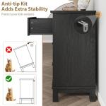 6-Drawer Wooden Dresser in Dark Black