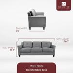 Grayson Dark Grey Micro-Fabric Sofa