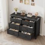 6-Drawer Wooden Dresser in Dark Black