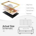 Set of 3 Gold Framed Modern Wall Art