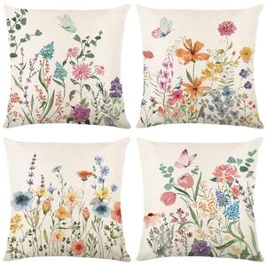 Spring Farmhouse Pillow Covers 18x18 for Home