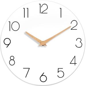 Wooden Silent Non-Ticking Wall Clock - 12 Inch