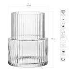 KROSNO Modern Japandi Ribbed Glass Flower Vase