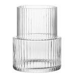 KROSNO Modern Japandi Ribbed Glass Flower Vase
