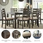 Rokane 7-Piece Brown Dining Room Set with Chairs