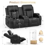Peafowl Reclining Loveseat with Center Console and USB