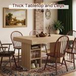 63-Inch Wooden Dining Table for 4-6 People