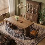 63-Inch Wooden Dining Table for 4-6 People