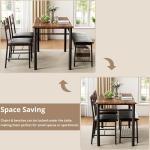 Rustic Brown Dining Table Set for 4