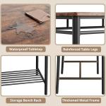 Rustic Brown Dining Table Set for 4