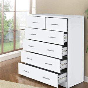 White 6-Drawer Tallboy Storage Cabinet - Artiss