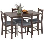5-Piece Solid Wood Dining Set for Small Spaces