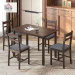5-Piece Solid Wood Dining Set for Small Spaces