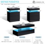 High Gloss 3-Piece Modern LED Coffee Table Set