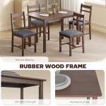 5-Piece Solid Wood Dining Set for Small Spaces