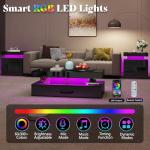 High Gloss 3-Piece Modern LED Coffee Table Set