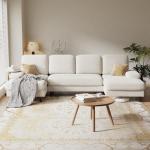 U-Shaped Sectional Couch with Chaise Lounge, Beige