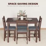 5-Piece Solid Wood Dining Set for Small Spaces