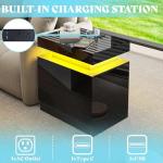 High Gloss 3-Piece Modern LED Coffee Table Set