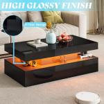 High Gloss 3-Piece Modern LED Coffee Table Set