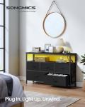SONGMICS LED Bedroom Chest of Drawers with Dock