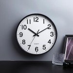 Silent 12-Inch Round Wall Clock for Any Room