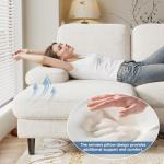 U-Shaped Sectional Couch with Chaise Lounge, Beige