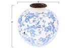 Blue Terracotta Floral Pattern Vase, 8" H
