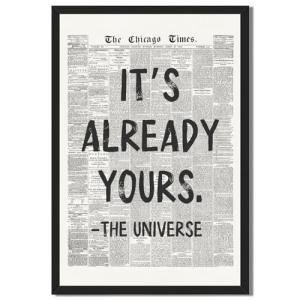 Retro Black and White Newspaper Quote Wall Art