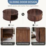 Round Coffee Table with Storage, Mid Century Design