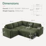 HONBAY Modular L-Shaped Sleeper Sofa with Storage