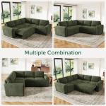 HONBAY Modular L-Shaped Sleeper Sofa with Storage