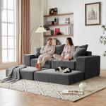 Cozy Modular L-Shaped Cloud Sofa in Grey