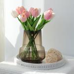 Modern 18 cm Amber Glass Flower Vase