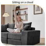 Cozy Modular L-Shaped Cloud Sofa in Grey