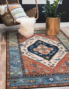 Lahome Boho 5x7 Machine Washable Area Rug