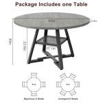 Jocoevol Grey Round Dining Table for 4-6