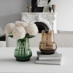 Modern 18 cm Amber Glass Flower Vase