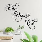 Faith, Hope, Love Metal Wall Art Set