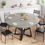 Jocoevol Grey Round Dining Table for 4-6
