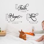 Faith, Hope, Love Metal Wall Art Set