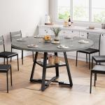 Jocoevol Grey Round Dining Table for 4-6