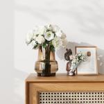 Modern 18 cm Amber Glass Flower Vase