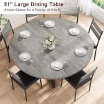 Jocoevol Grey Round Dining Table for 4-6