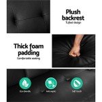 Sleek Black 3-Seater Sofa Bed with Pillows