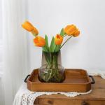 Modern 18 cm Amber Glass Flower Vase