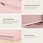 Pink Tall 5-Drawer Dresser with Hidden Storage
